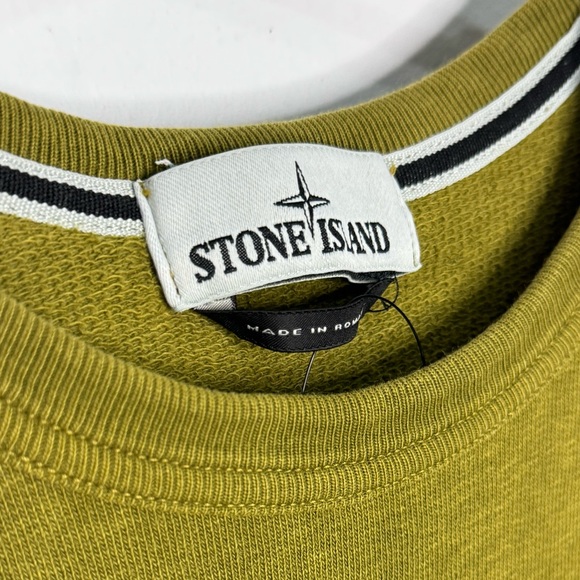Stone Island Crewneck Sweatshirt Yellow Green Men’s Size Medium - Picture 2 of 7